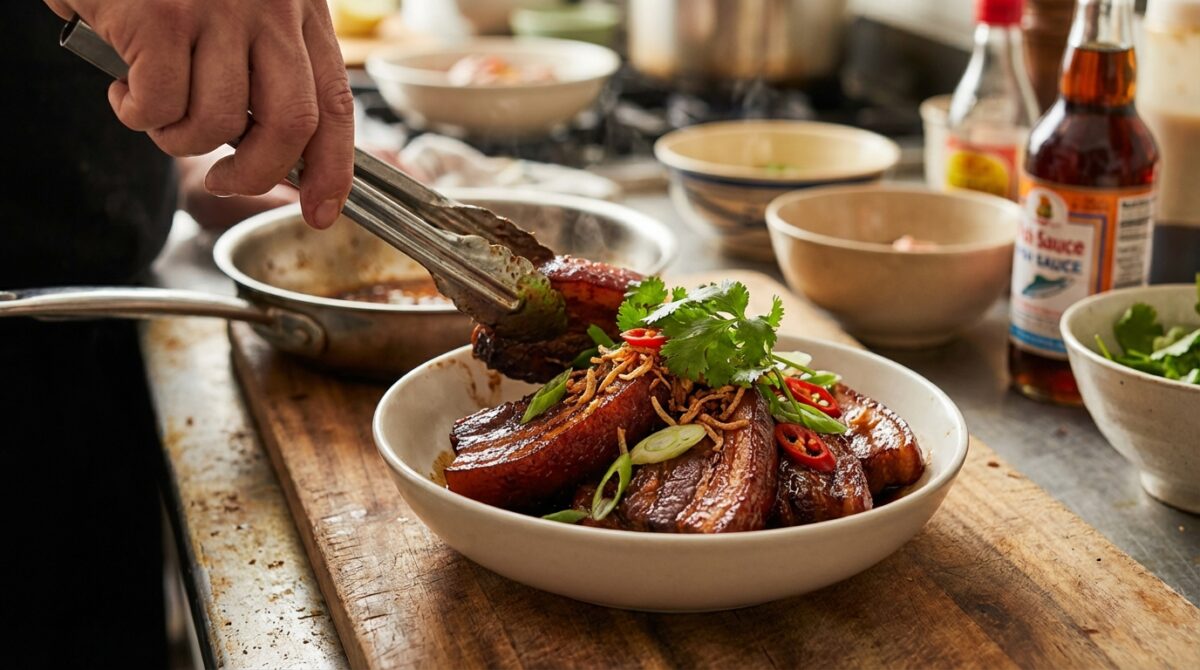 poitrine de porc au caramel