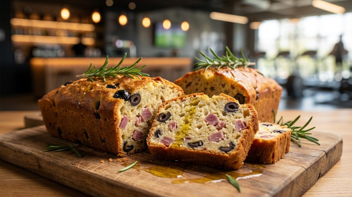 Cake salé au jambon et aux olives