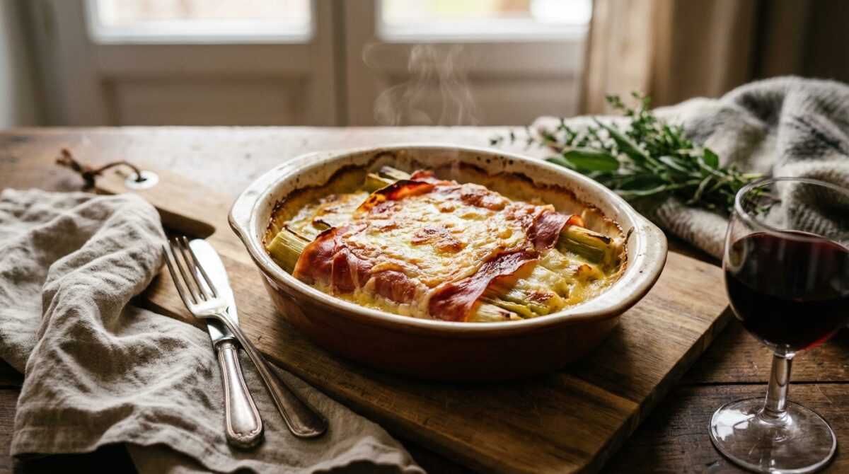 poireaux gratinés jambon
